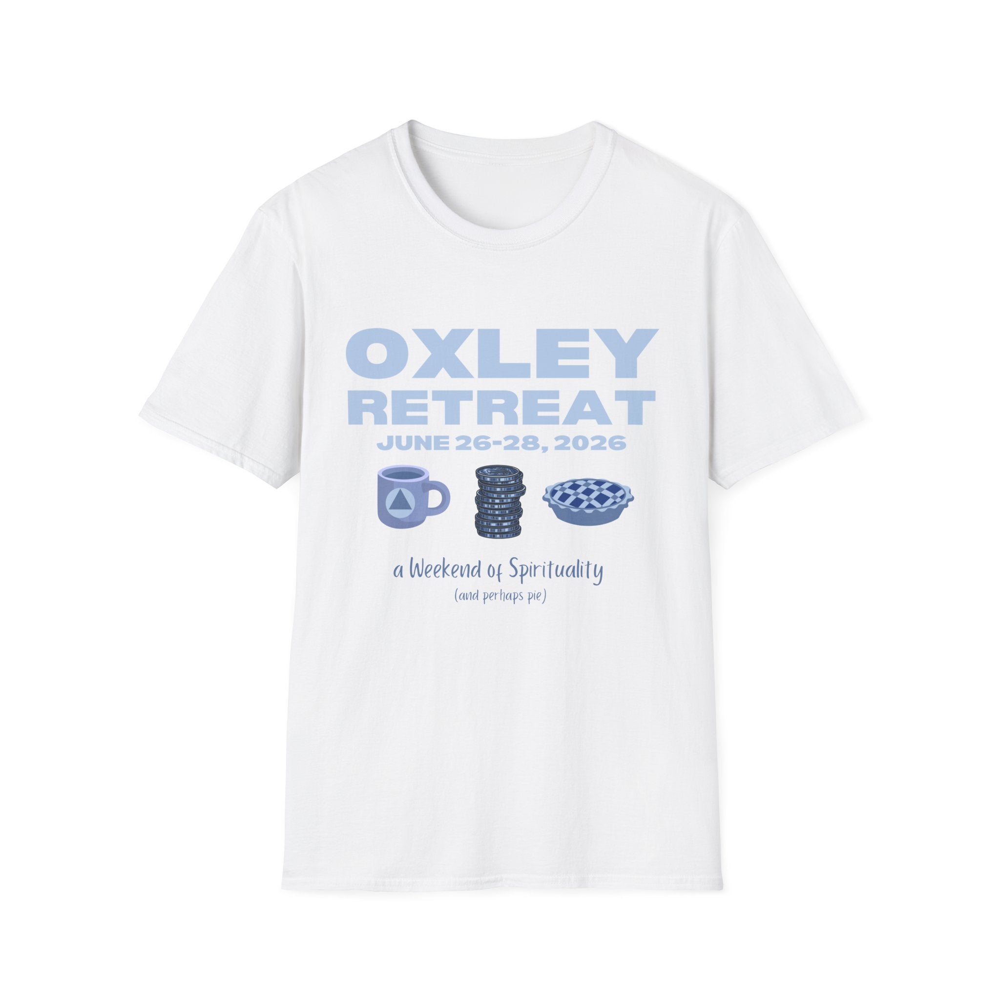 Oxley Retreat shirt- Peaceful Blues soft tee