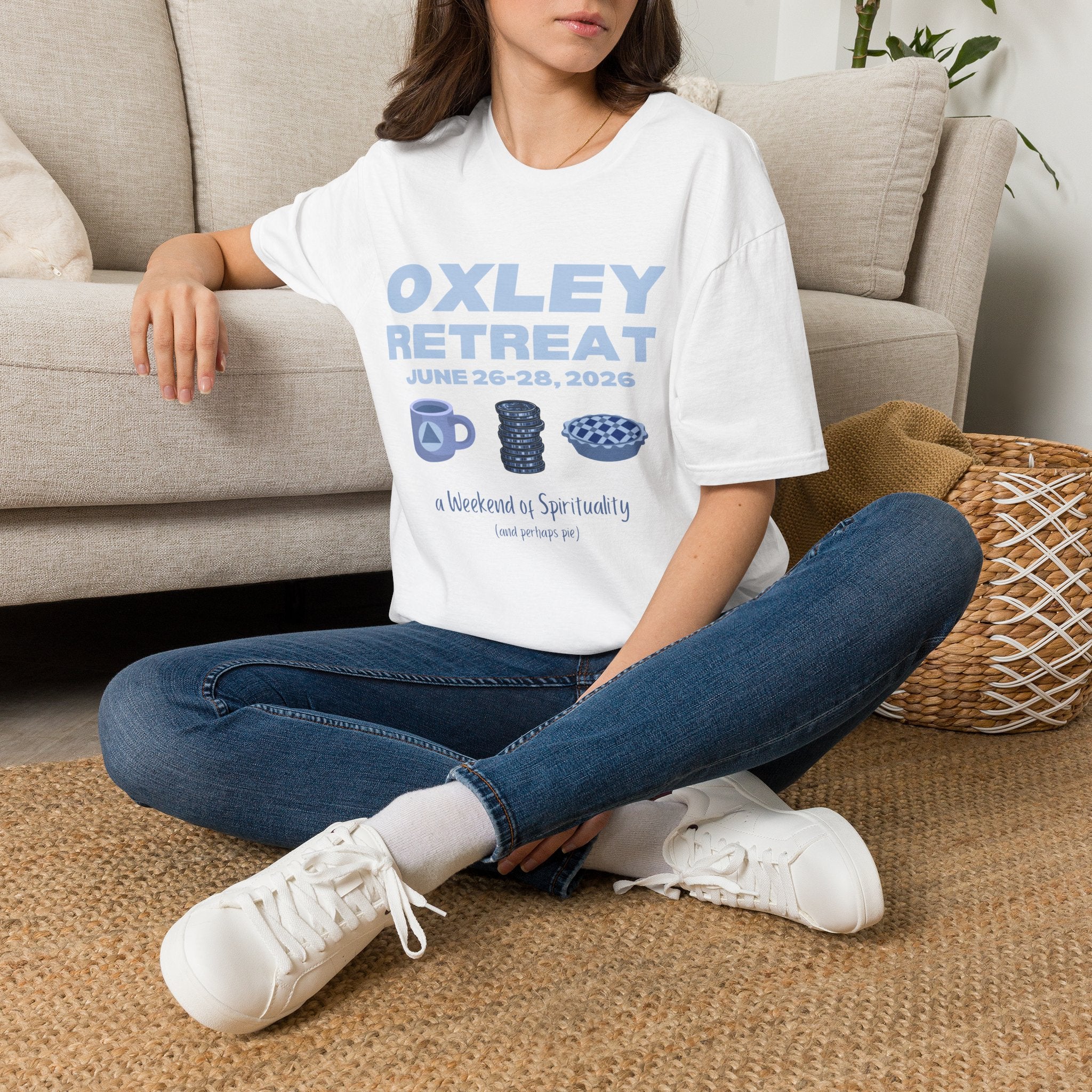 Oxley Retreat shirt- Peaceful Blues soft tee